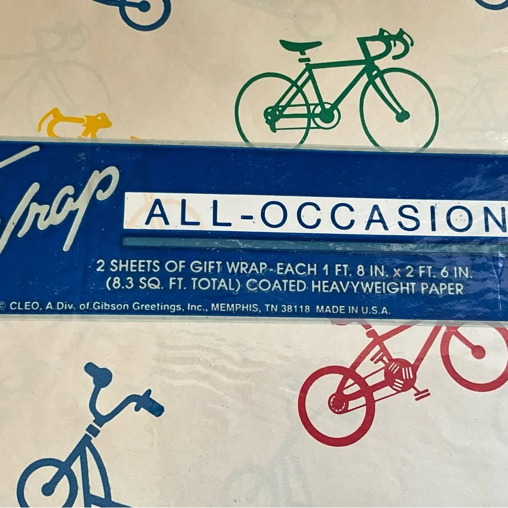 Vintage NOS Lot of 7 Cleo Gift Wrap All Occasions Birthday Wrapping Paper